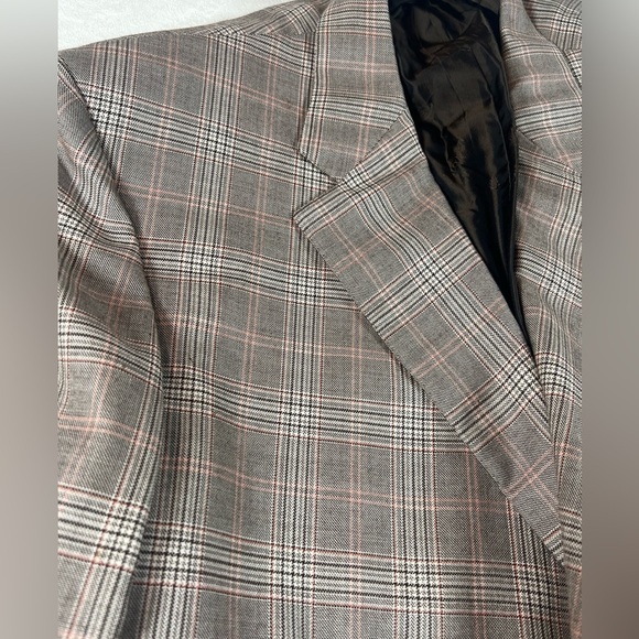 Recent Brioni EU56 US 46R 100% Pure Cashmere Glen Plaid Double Vent Blazer Coat - Picture 4 of 16